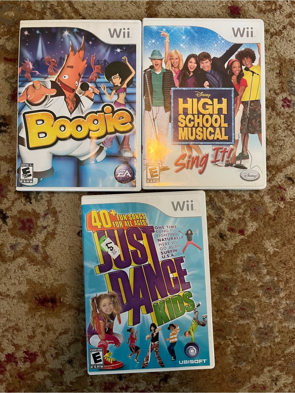 Nintendo Wii Games Lot of 3 Boogie High School Musical Sing It Just Dance Kids